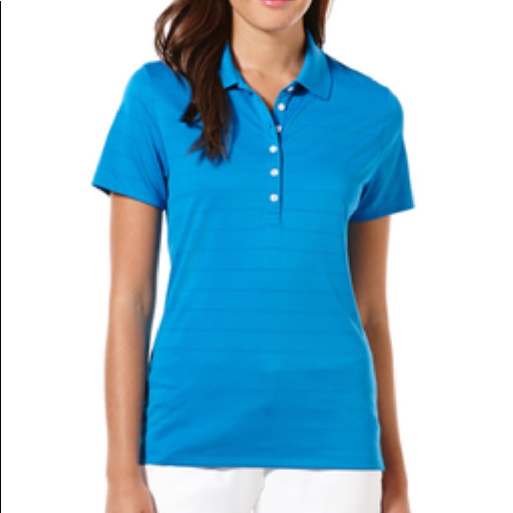 Callaway CGW437 Ladies Ventilated Striped Polo in color Medium Blue brand new